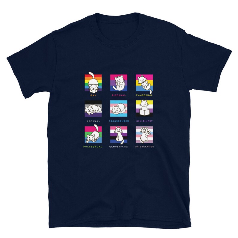 T-shirt LGBT Funny Gay Cats 'Happy Purride' - Coton - Taille Homme - Neuf
