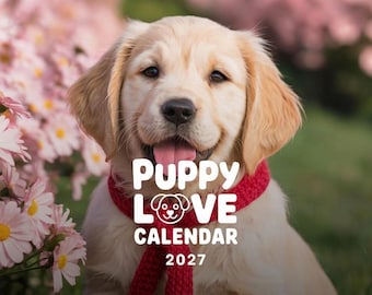 Calendario de Cachorros Adorables 2027 – Calendario de Pared de Cachorros Adorables – Regalo para Amantes de los Perros, Regalo para Mamás Perrunas, Calendario de Amor por los Cachorros, Calendario para Amantes de los Animales 2027