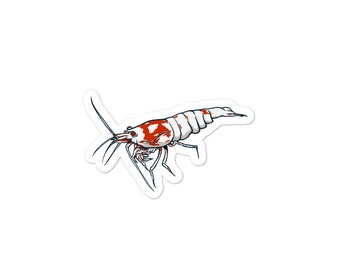 Shrimp Sticker Crystal Bee Red Shrimp Sticker Aquarium Gift StickerHobby Crystal Shrimp Fish Planted Aquascape Aquarist Sticker CRS