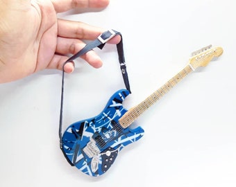 Miniature guitar fender VAN HALEN BLUE Musical instrument replica