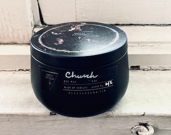 CHURCH | Frankincense and Myrrh Scent | Goth Candles | Black Premium Soy Wax | 8 oz Tin Vessel
