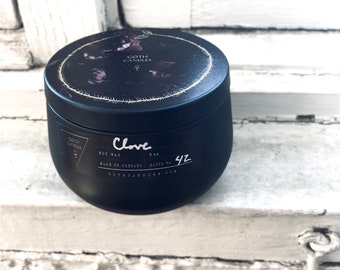 CLOVE | Goth Candles | Premium Soy Wax Black Candle 8 oz