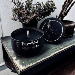 DRAGONS BLOOD Goth Candle Black Premium Soy Candle 8 oz Goth Gift Handmade Halloween Candle Goth Scent