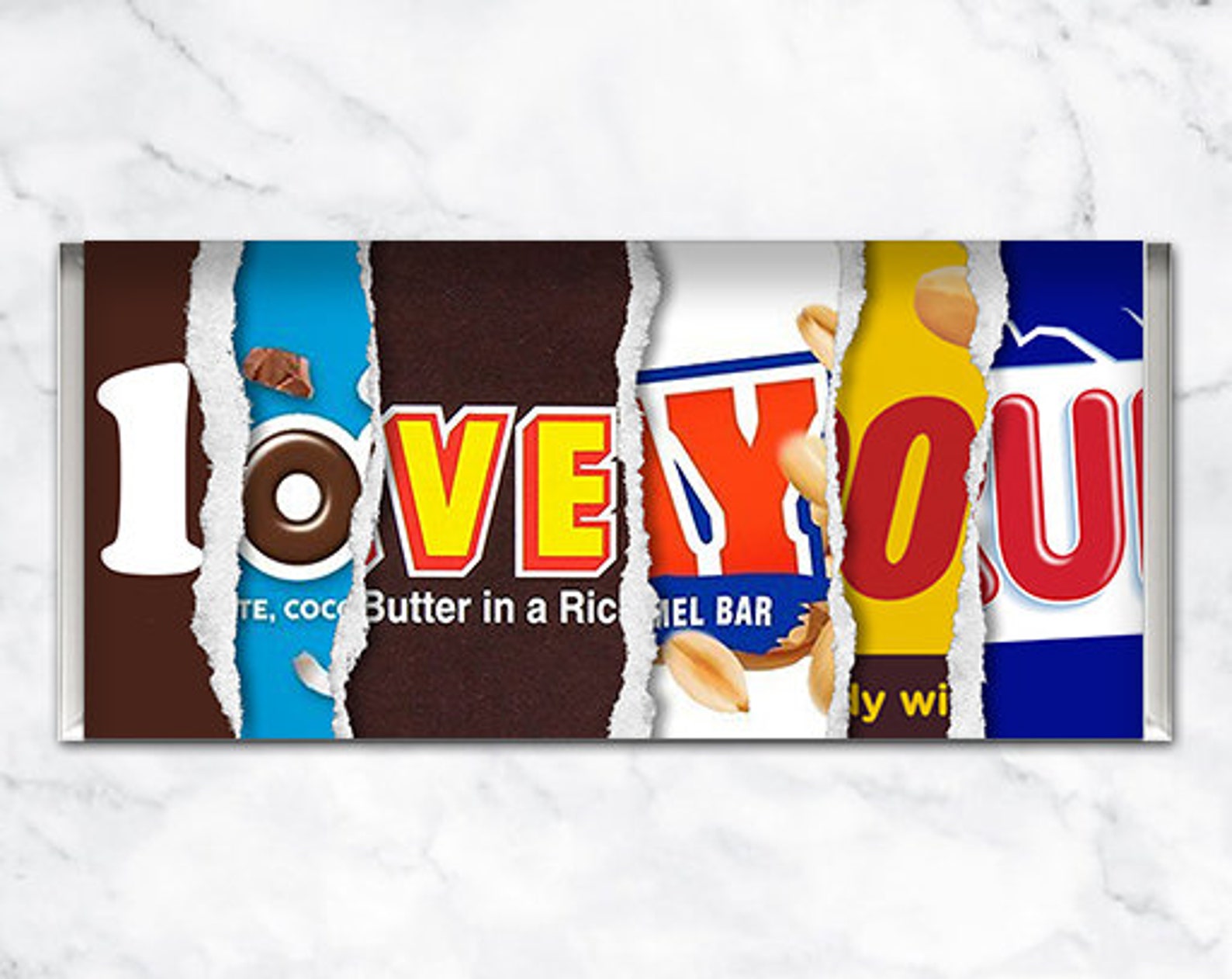 Love You Chocolate Bar Wrapper Printable Chocolate Wrapper Novelty
