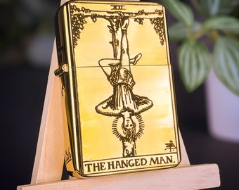 The Hanged Man Tarot Card Custom Engraved Lighter || Personalised Lighter Gift for Him & Her || Brass Flip Lighter Vintage || Tarot Gift