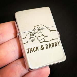 Fathers Day Gift || Dad Gift Custom Engraved Lighter || Personalised Lighter for Daddy || Brass Flip Lighter for Fathers Day Present