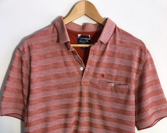 Vintage Arnold Palmer Orange Stripped Polo Shirt