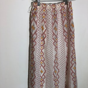 Vintage Kay Silver White Floral Sheer Full Length Skirt