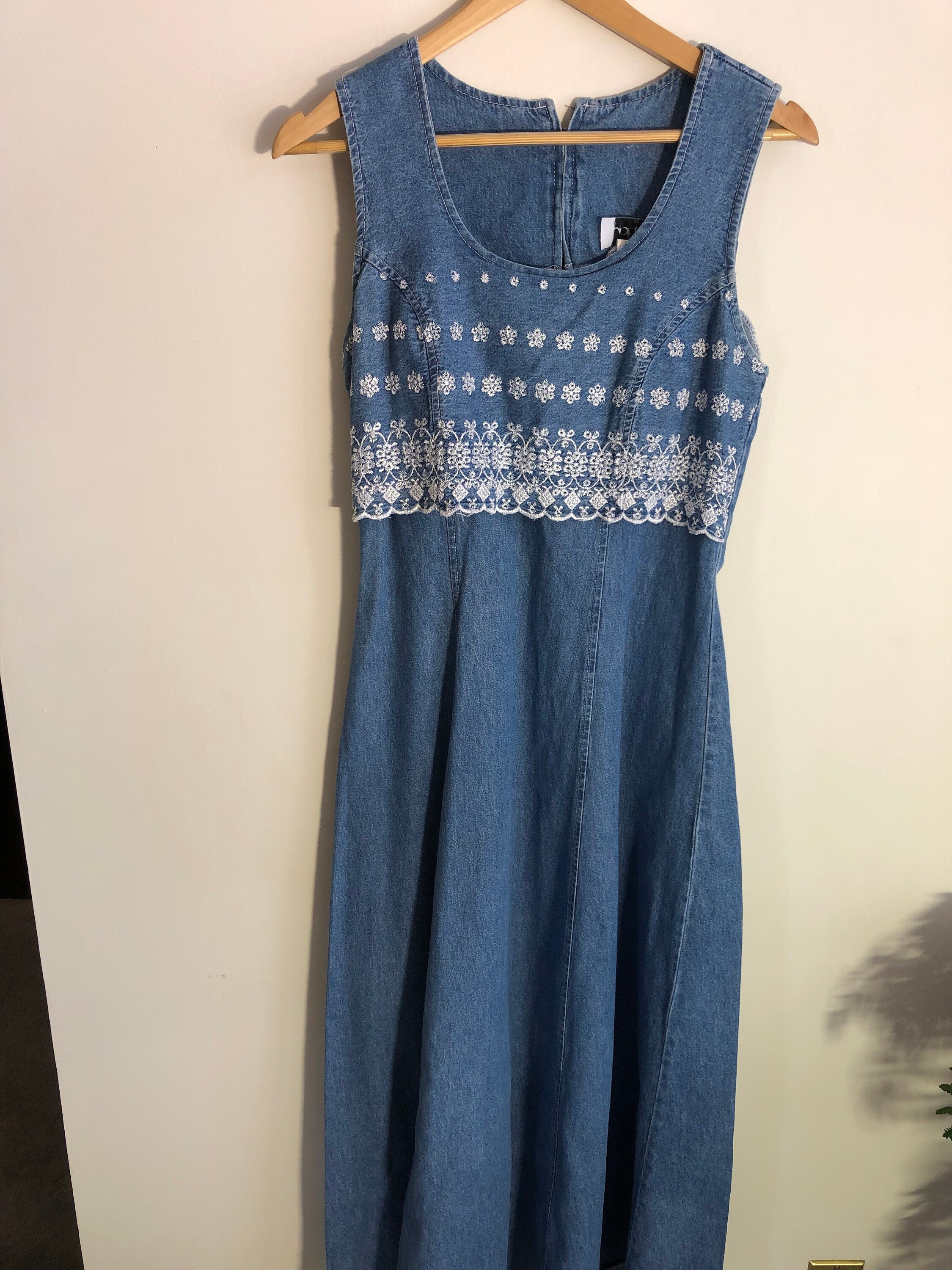 knee length dresses for ladies Vintage 1960s Jody of California Lace Collar Blue Maxi Dress – The Only  Vintage