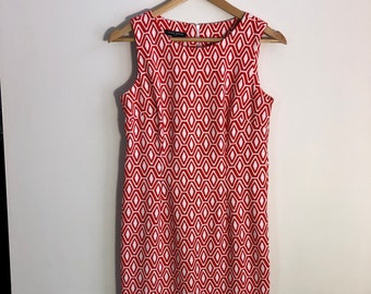Mario Serrani Size 14 Sleeveless Dress/geometric Blue White Red Sleeveless  Dress/made in Italy Sleeveless Stretch Dress - Etsy Canada