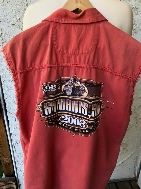 Y2K Sturgis, SD, 2008 68th Anniversary Biker Sleevele… Gem