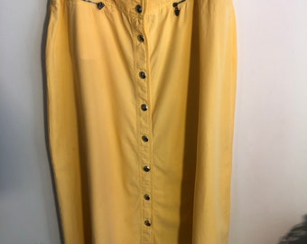 Vintage Contempo Yellow Button Down Skirt