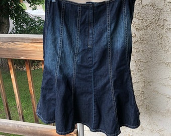 Denim Panel Skirt