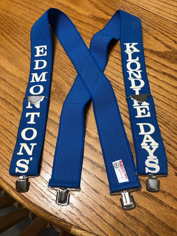 Vintage Edmonton Blue Klondike Days Suspenders