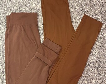 Brown Skin Toned Leggings with fleece leggings