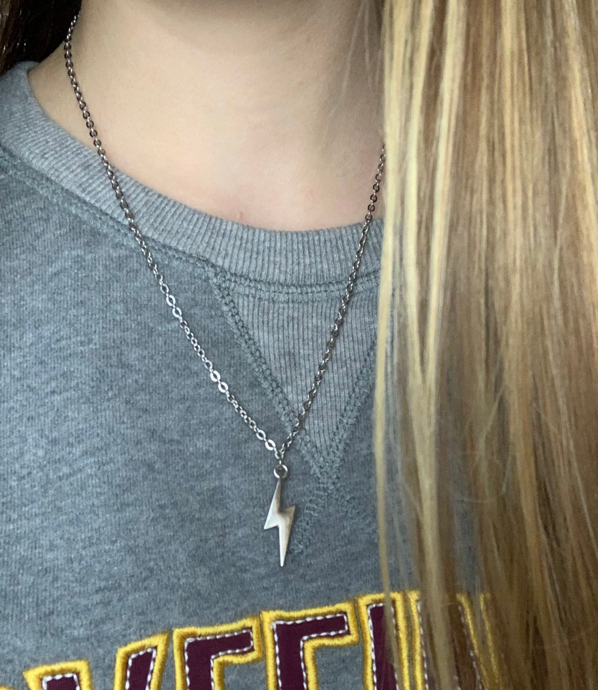 Harry Potter Necklace Lightning Bolt Necklace Harry Potter Etsy