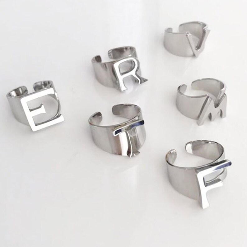 Personalized rings Letter ring. Statement rings New Personalized Adjustable GOLD Initial Ring A-Z Gold initial ring Initial rings