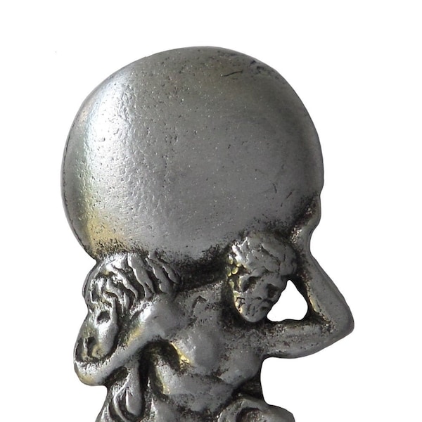 Farnese Atlas Pewter Pin Badge - Hand Made in The United Kingdom