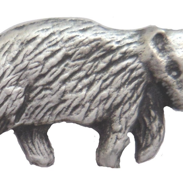 Badger Pewter Pin Badge - Hand Made in The United Kingdom