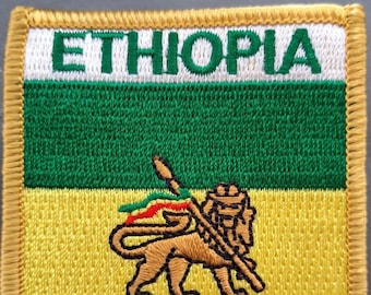 Ethiopia Lion Shield Embroidered Patch