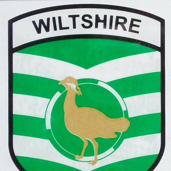 Wiltshire County Flag Car Sticker Shield (Self-Cling)