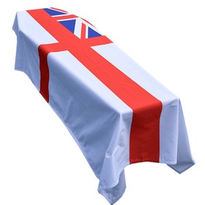Royal Navy White Ensign Coffin Drape Flag - Premium Quality and Made in the UK - Fast Dispatch
