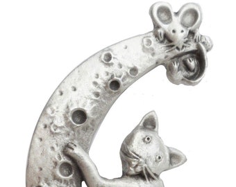 Broche Aimantée Fantaisie En Forme De Souris - Dorée Et Marron, Neuf Avec Étiquettes