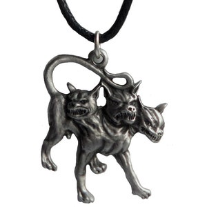 Cerberus Greek Mythology Pewter Pendant Necklace - Hand Made in The United Kingdom