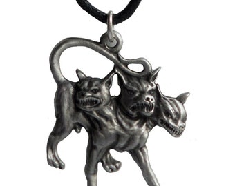 Cerberus Greek Mythology Pewter Pendant Necklace - Hand Made in The United Kingdom