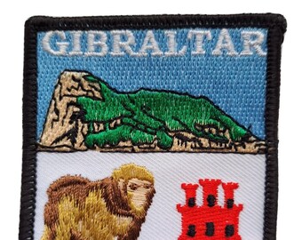 Gibraltar Barbary Apes Flag Embroidered Patch
