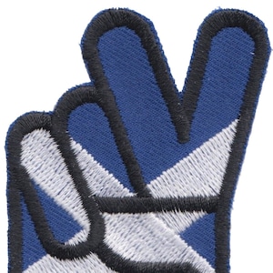 Scotland Saltire Victory V Embroidered Patch