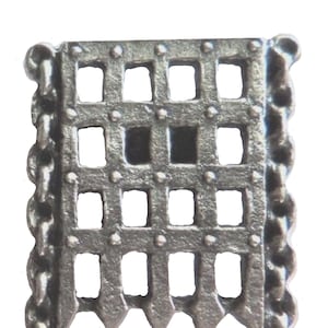 Castle Portcullis Pewter Pin Badge - Hand Made in The United Kingdom