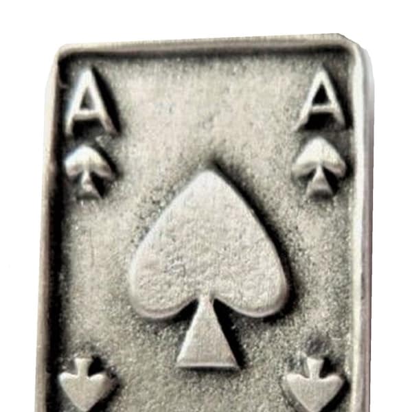 Ace of Spades Playing Card Pewter Pin Badge - Hand Made in The United Kingdom