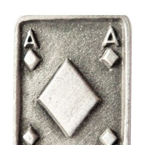 Ace of Diamonds Playing Card Pewter Pin Badge - Hand Made in The United Kingdom