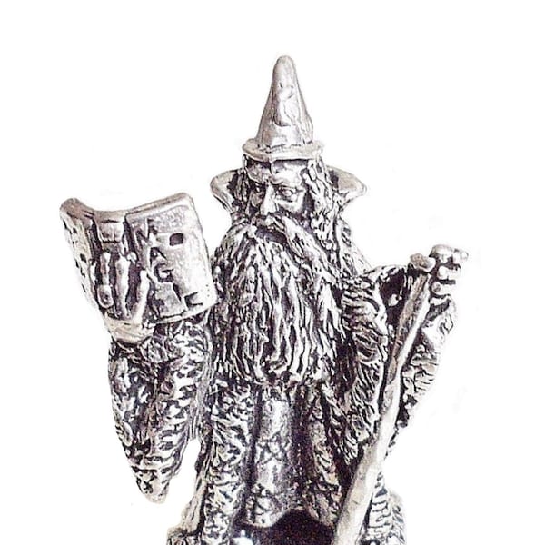 Merlin the Wizard Small Solid Pewter Ornament - Hand Made in Cornwall