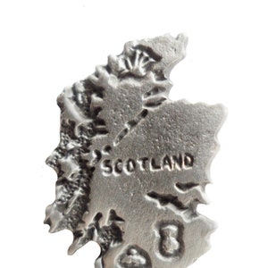 Scotland Map Pewter Pin Badge - Hand Made in The United Kingdom