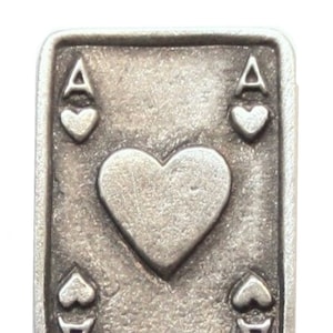 Ace of Hearts Playing Card Pewter Pin Badge - Hand Made in The United Kingdom