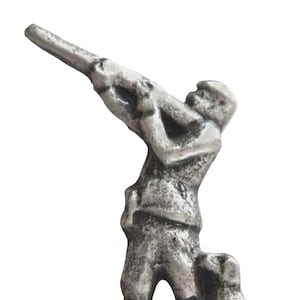 Game Bird Shooter and Dog Small Pewter Pin Badge - Hand Made in The United Kingdom