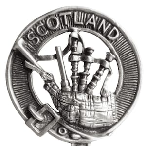 Bagpipes Uniform Cap Badge - Hand Made in the United Kingdom