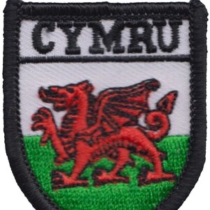 Wales Cymru Dragon Tiny Shield Embroidered Patch