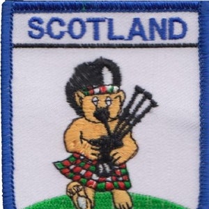 Scotland Teddy Piper Bagpipe Player Shield Embroidered Patch