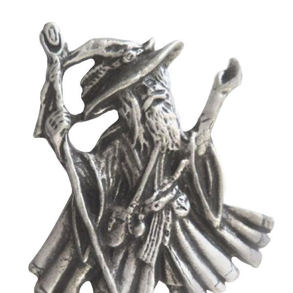 Merlin The Wizard Pewter Brooch - Hand Made in The United Kingdom