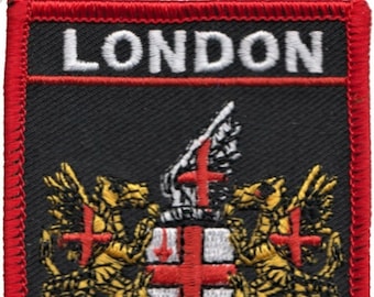 London Crest Black Embroidered Patch