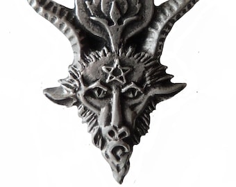 Baphomet Satan Head Pewter Pin Badge - Hand Made in The United Kingdom