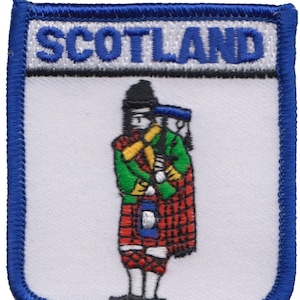 Scotland Piper Bagpipe Player Shield Embroidered Patch