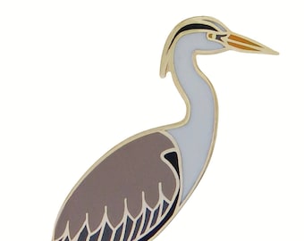 Grey Heron Pin Badge