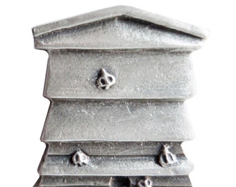 Beehive Pewter Pin Badge - Hand Made in The United Kingdom