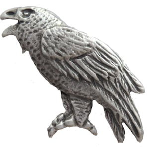 Raven Pewter Pin Badge - Hand Made in The United Kingdom