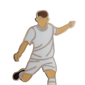 Football Soccer Player Pin Badge - All White