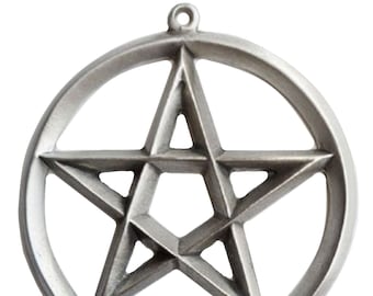 Pentagram Pagan Gothic Small Pewter Wall Plaque - Hand Made in The United Kingdom